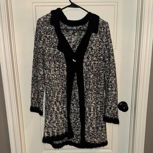 Elegant Black and White Women's Cardigan